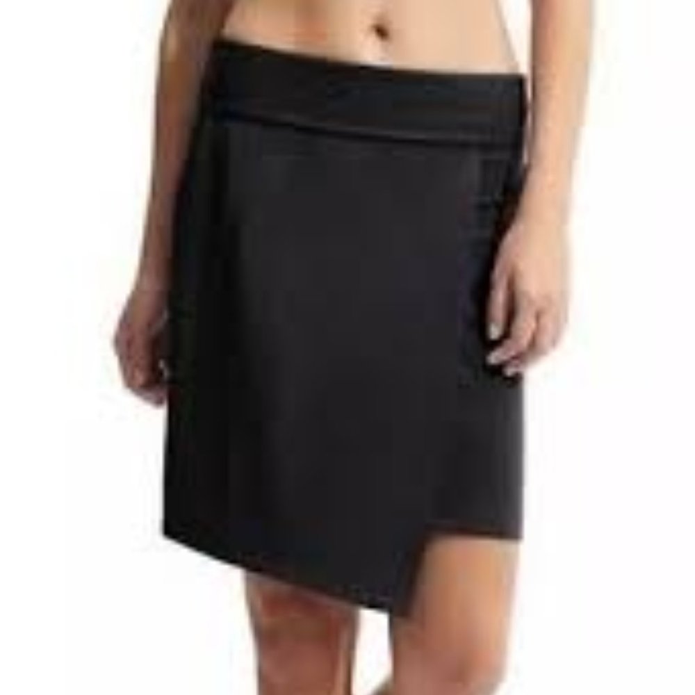 Athleta Black Foldover Waist Wrap Skirt Small